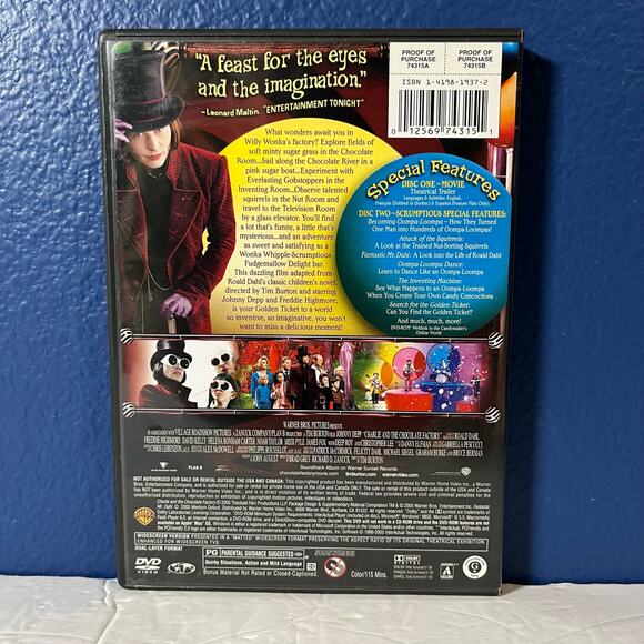 Charlie and The Chocolate Factory Two-Disc Deluxe Edition DVD Johnny Depp - Picture 2 of 7